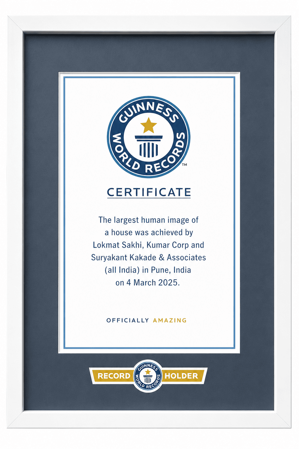 World Record by forming the world's largest human image of a house